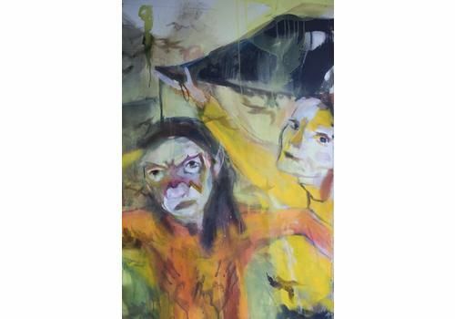 Sabrina Shah   Figures With Masks And Birds photo Kunst