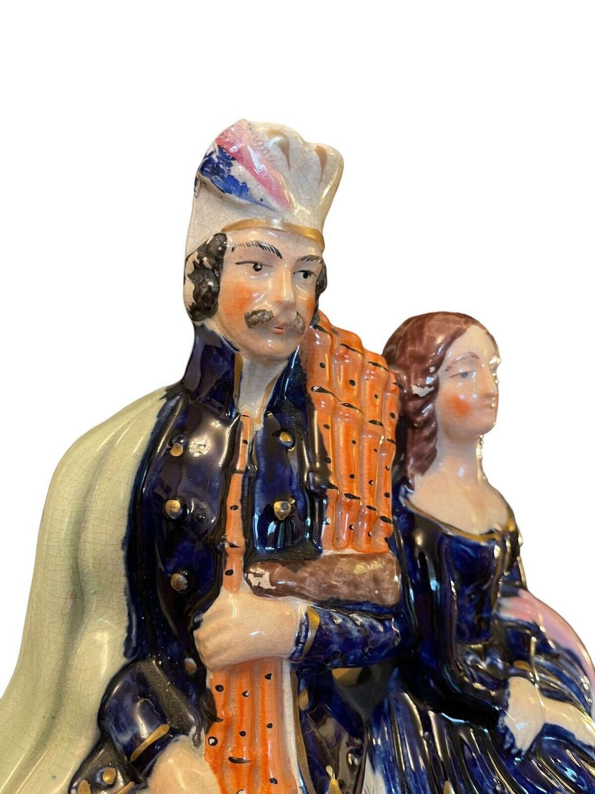 Staffordshire Scottish Wedding Clock Figure photo 85.0
