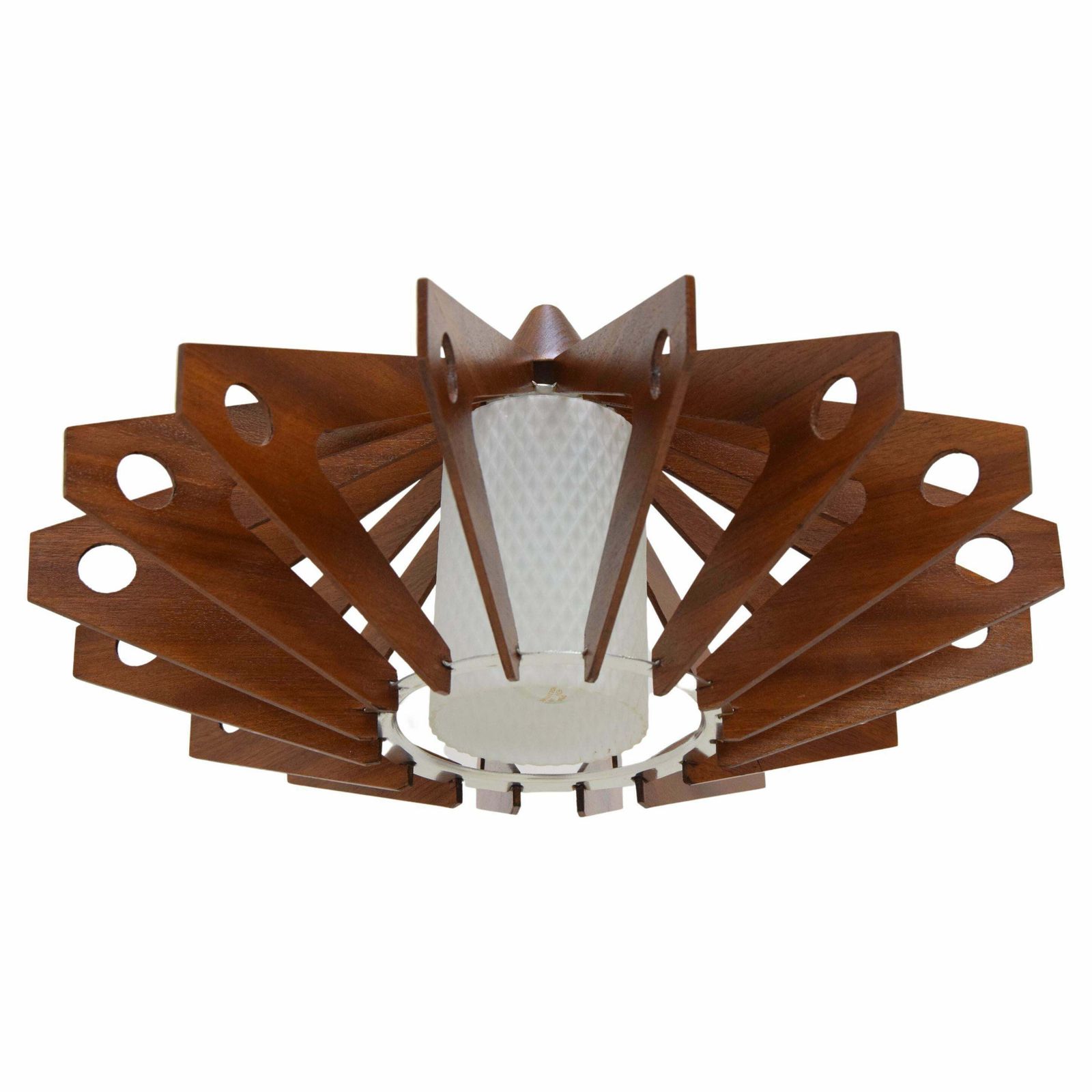 Mid Century Wood Pendant/Drevo Humpolec,Czechoslovakia,1970's.