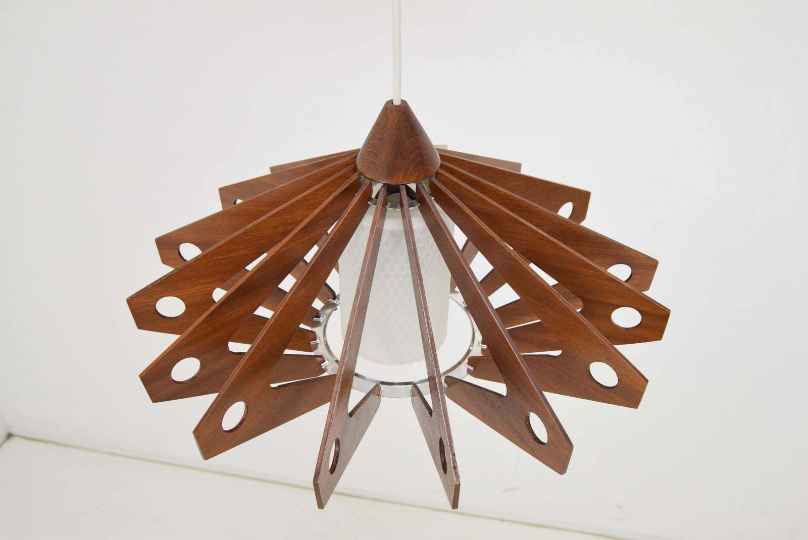 Mid Century Wood Pendant/Drevo Humpolec,Czechoslovakia,1970's. photo 405.0