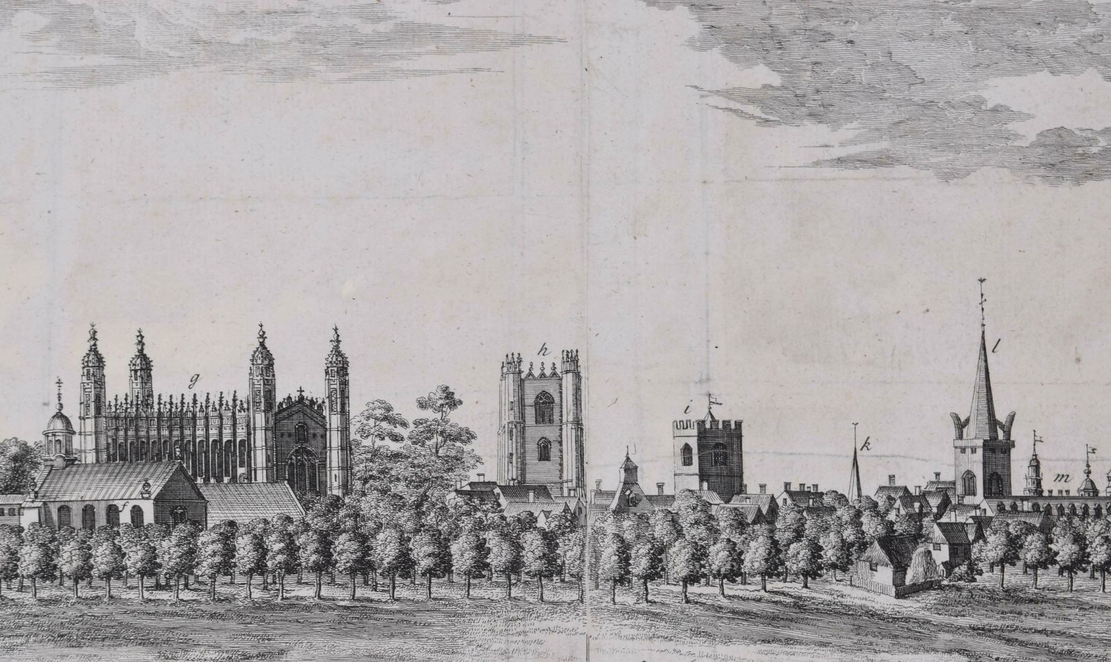 Jan Kip Cambridge University 18th Century Engraving By Jan Kip After Whitehand photo Art