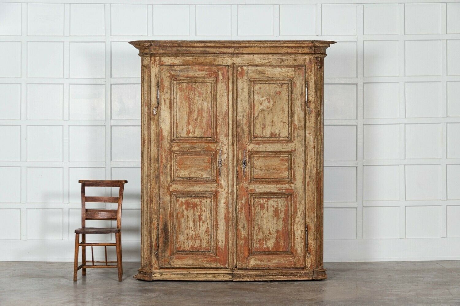 Large 18thc French Painted Pine Armoire photo Furniture