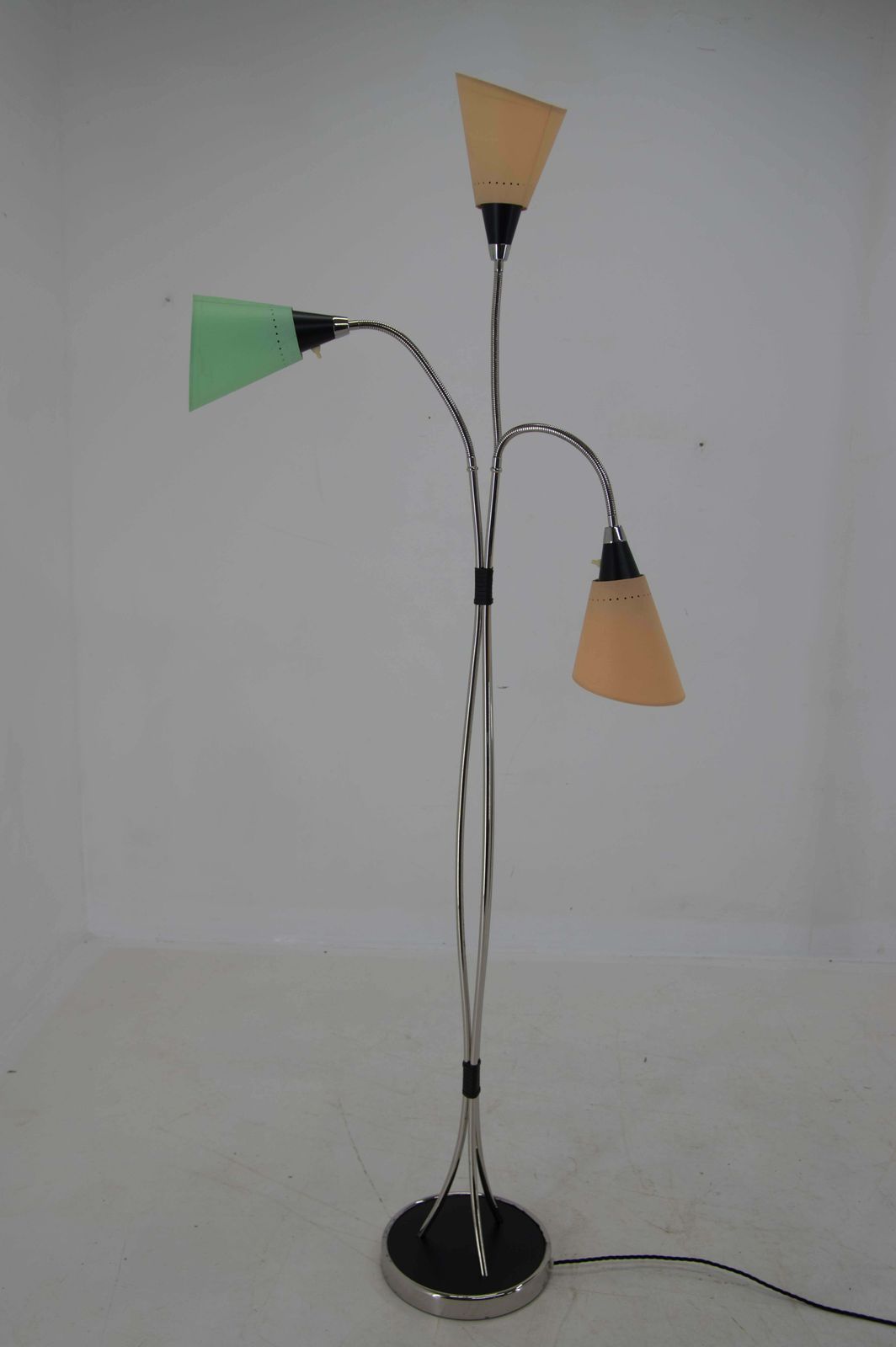 Mid Century Flexible 3 Flamming Floor Lamp. 1960s photo vintage