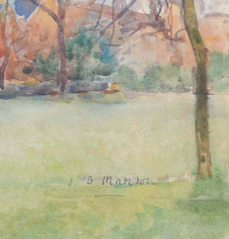 James Bolivar Manson St John’s College, Cambridge Watercolour By James Bolivar Manson photo furniture