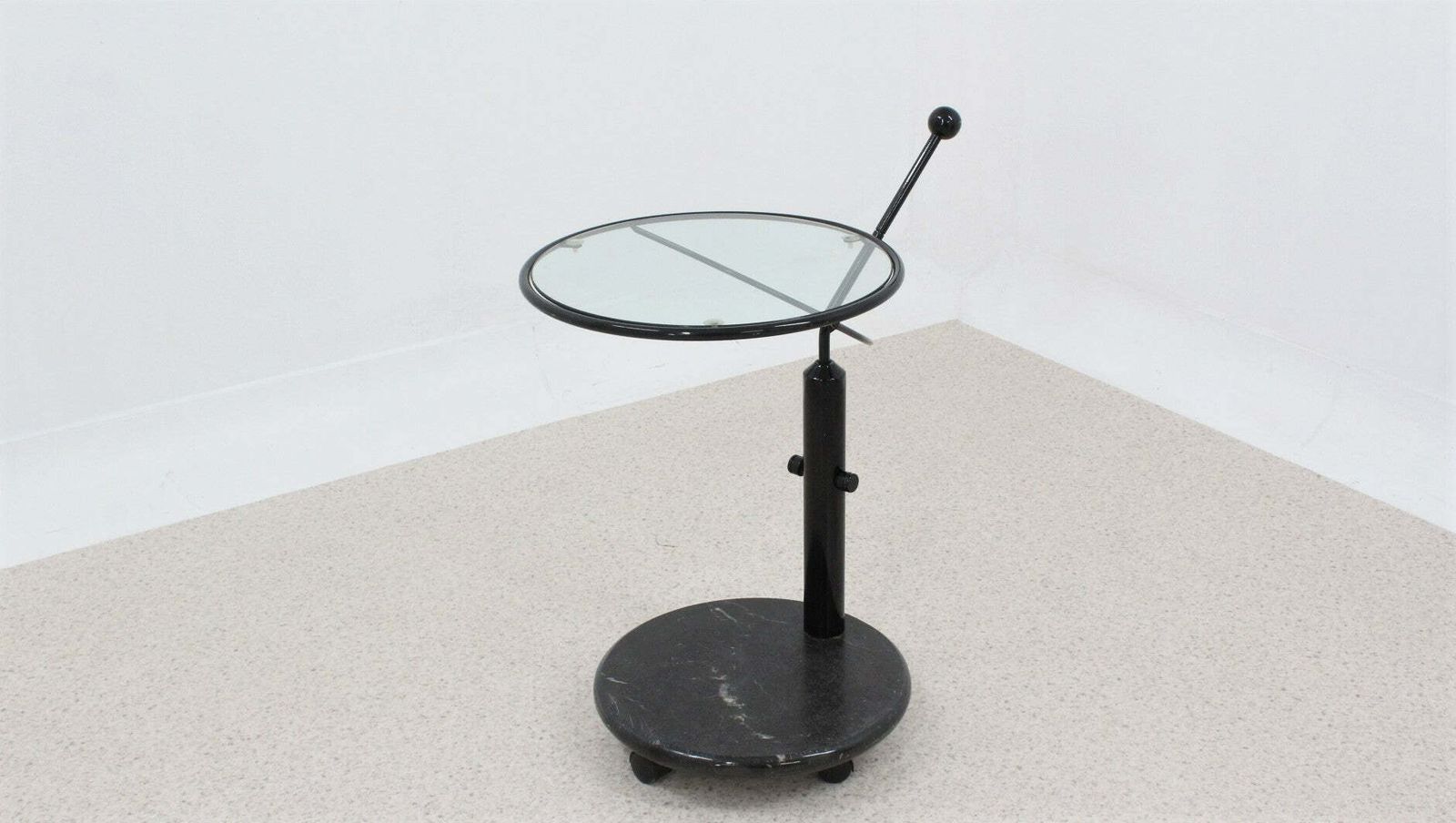 Italian Glass And Marble Swivel Coffee Table 1980s photo furniture