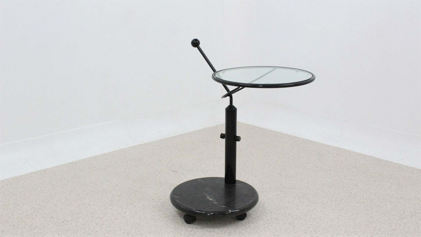 Italian Glass And Marble Swivel Coffee Table 1980s photo Furniture