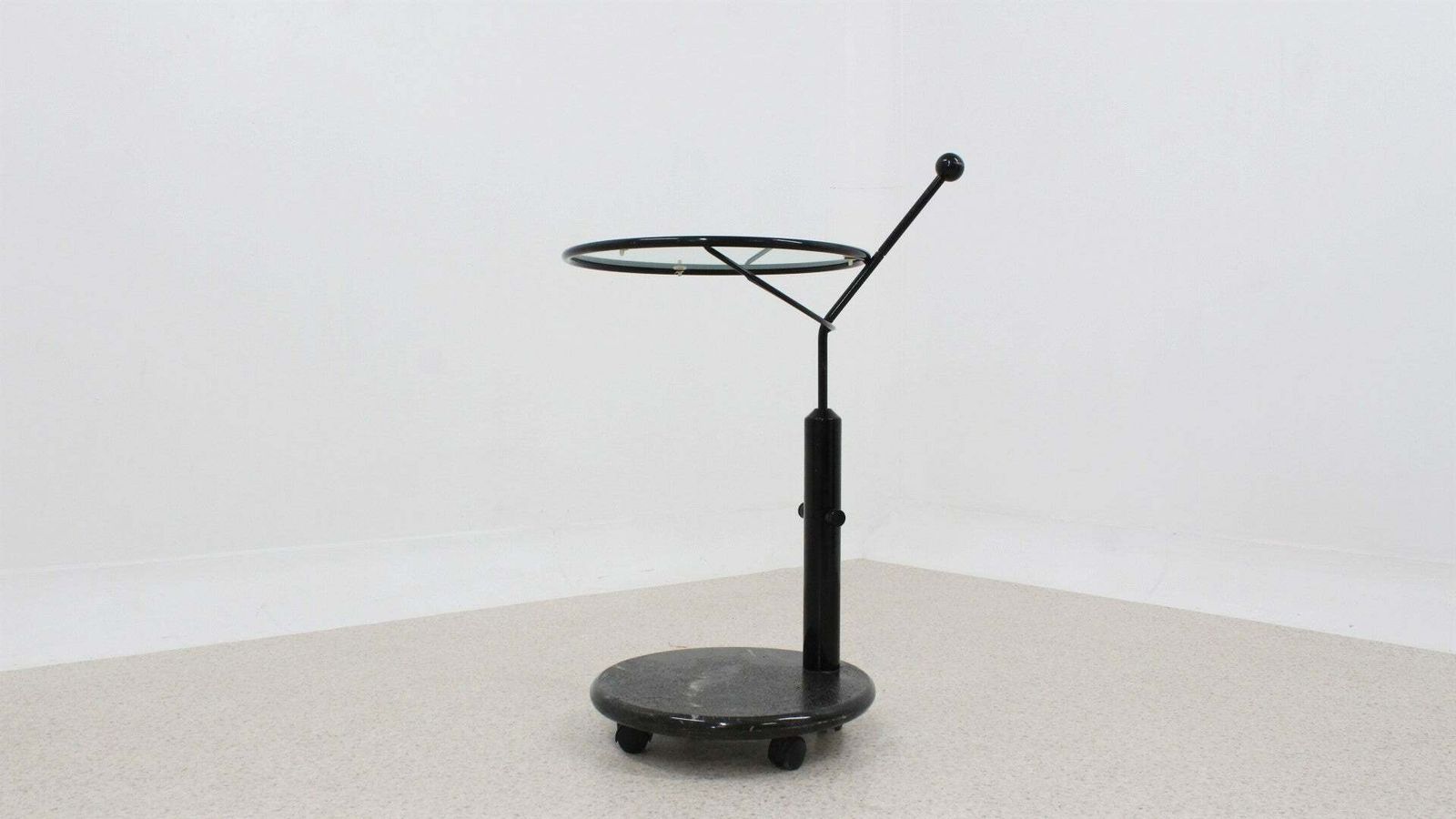 Italian Glass And Marble Swivel Coffee Table 1980s photo vinterior