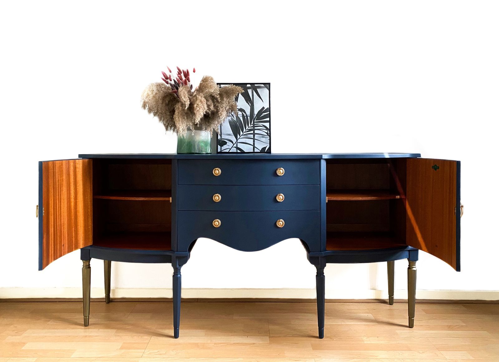 Painted Dark /Navy Blue Vintage Strongbow Sideboard photo furniture