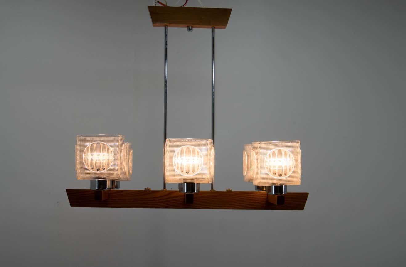 Set Of Two Big Mid Century Chandeliers By Instala Decin 1970s photo for sale