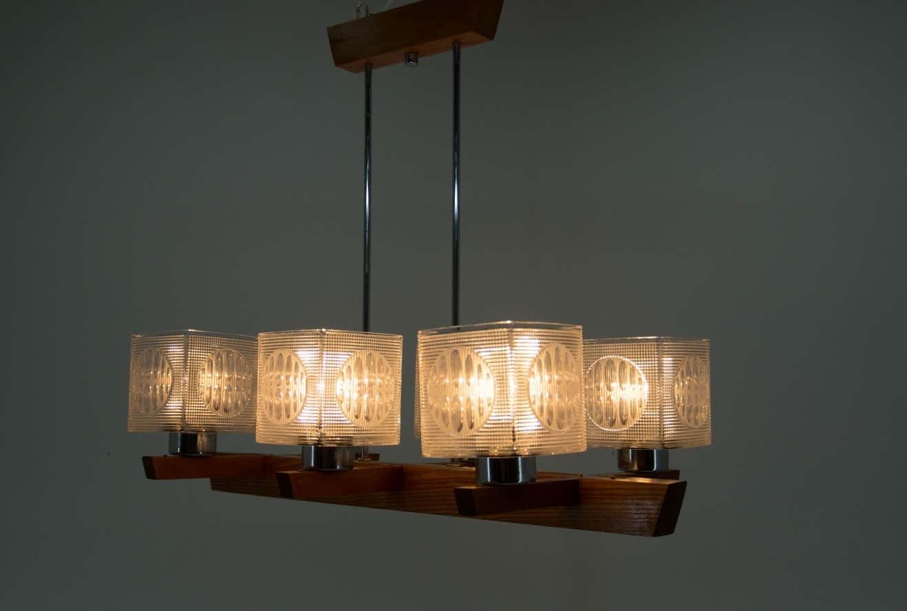 Set Of Two Big Mid Century Chandeliers By Instala Decin 1970s photo Lighting