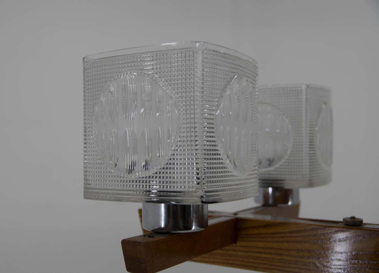 Set Of Two Big Mid Century Chandeliers By Instala Decin 1970s photo buy