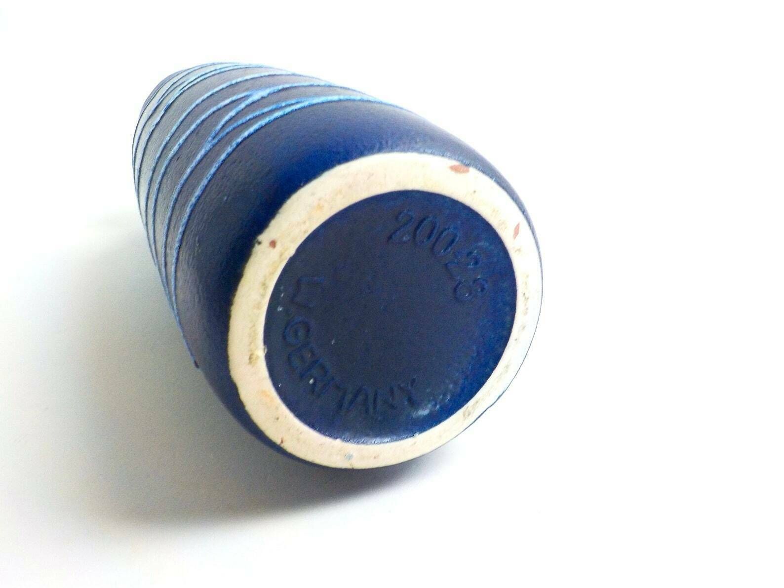 West German Pottery   Scheurich Keramik Blue And White Vase   Form 200 28   Made In Germany photo buy