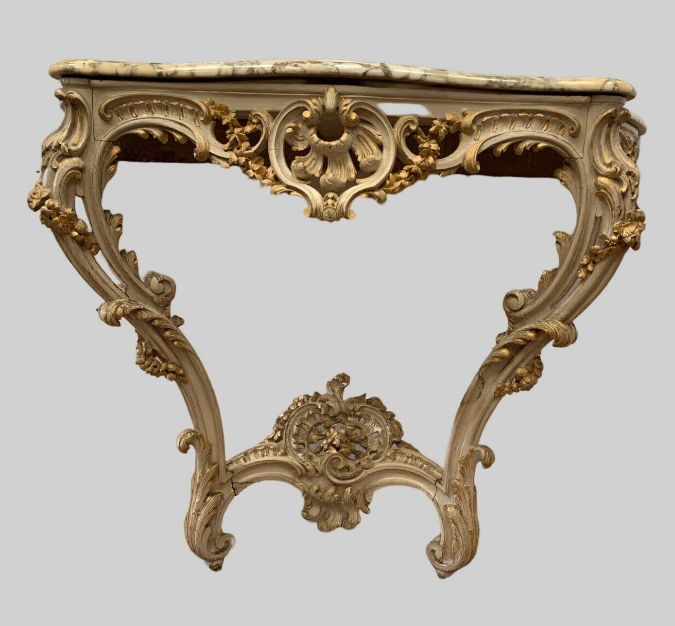 Console Carved In Louis XV Style In Painted And Gilded Wood 20th Century photo buy