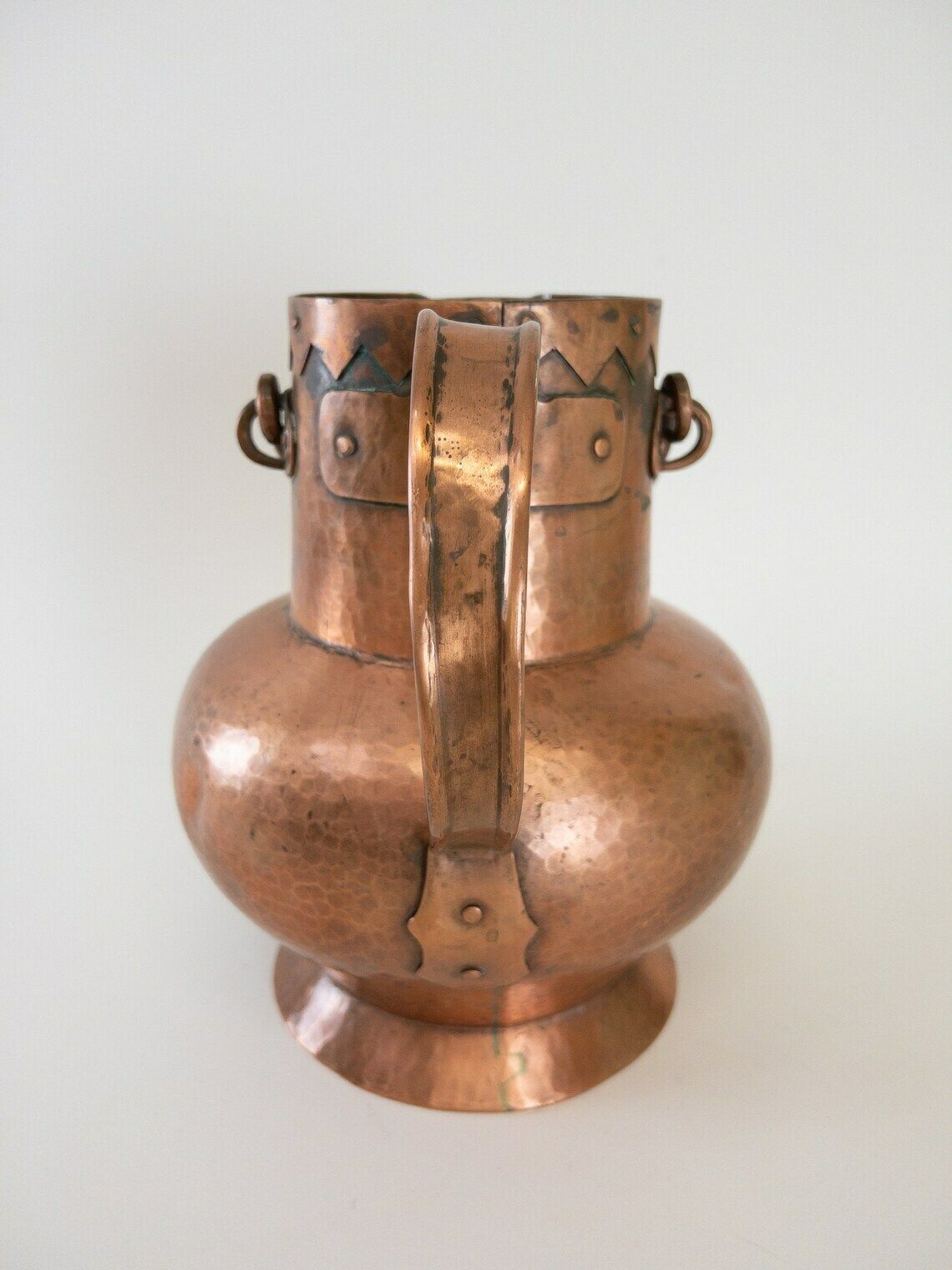 Copper Water Pitcher   Large Copper Antique Jug With Handle   Made In Switzerland By Alla Monda photo buy