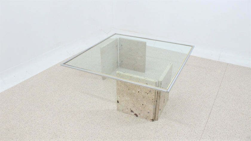 Italian Marble And Glass Coffee Table 1970s photo Furniture