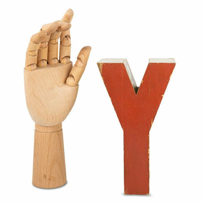 Wooden Letter "Y", 1990s, Vintage photo 102.0