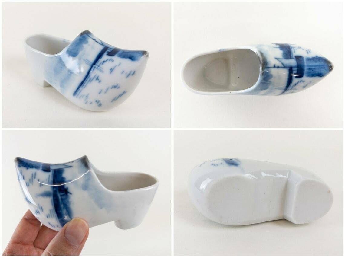 photo furniture Delft Blue Ashtrays Porcelain Dutch Clogs Blue Delftware Made In Holland Netherland Souvenirs