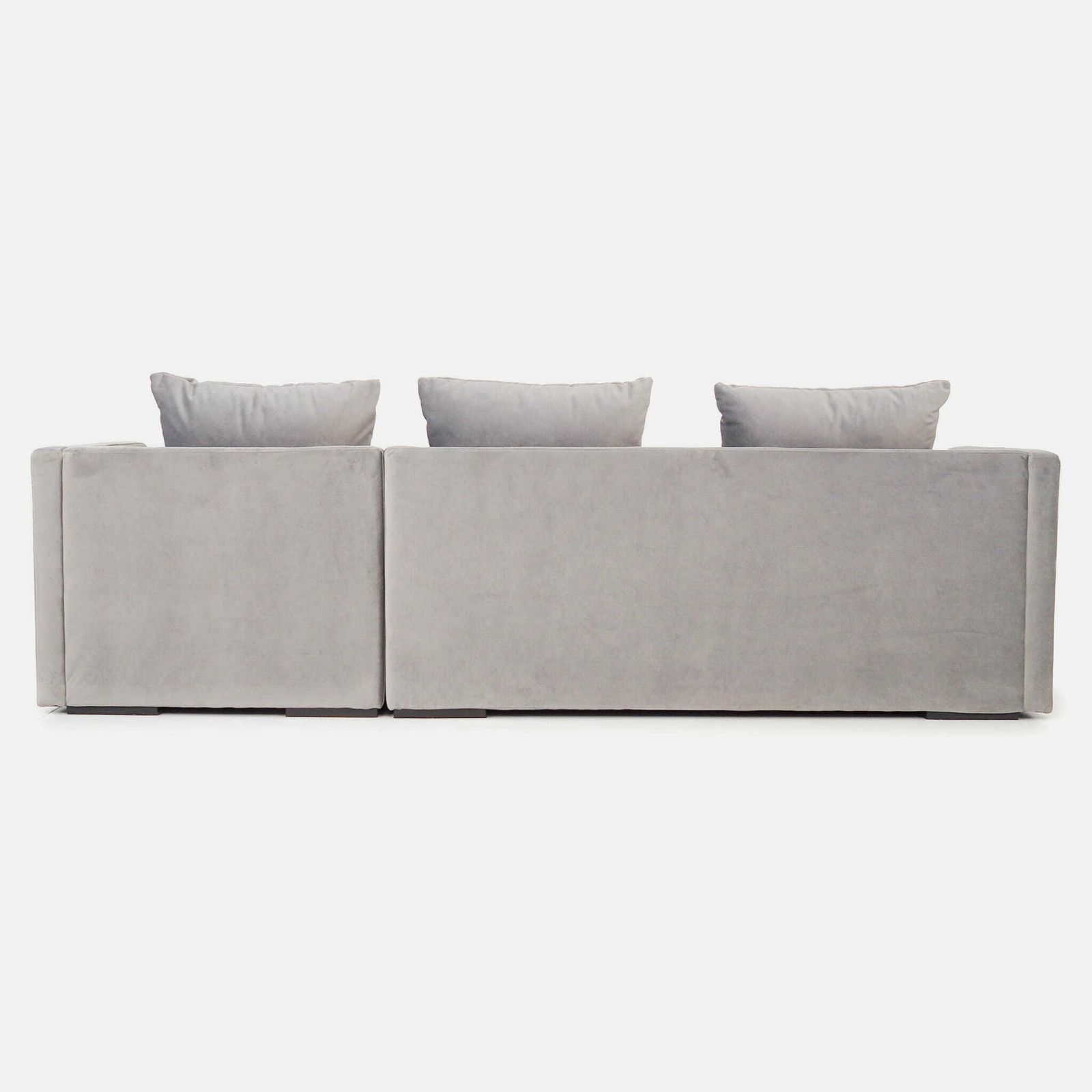 Corner Sofa Malmo Silver Velour, Scandinavian Design photo vinterior