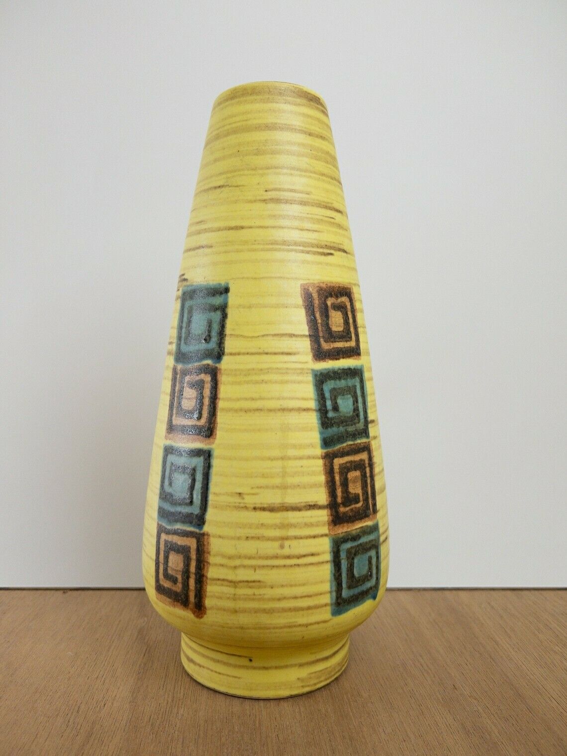 West German Pottery Vase, Dümler And Breiden, Yellow And Blue Tones, Mid Century Modern photo 87.0