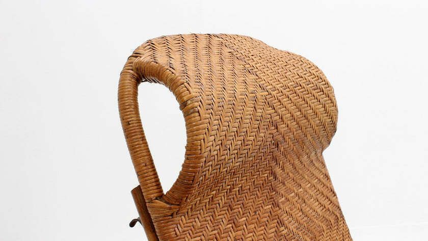 Italian Recliner Rattan Armchair 1950s photo 1063.92
