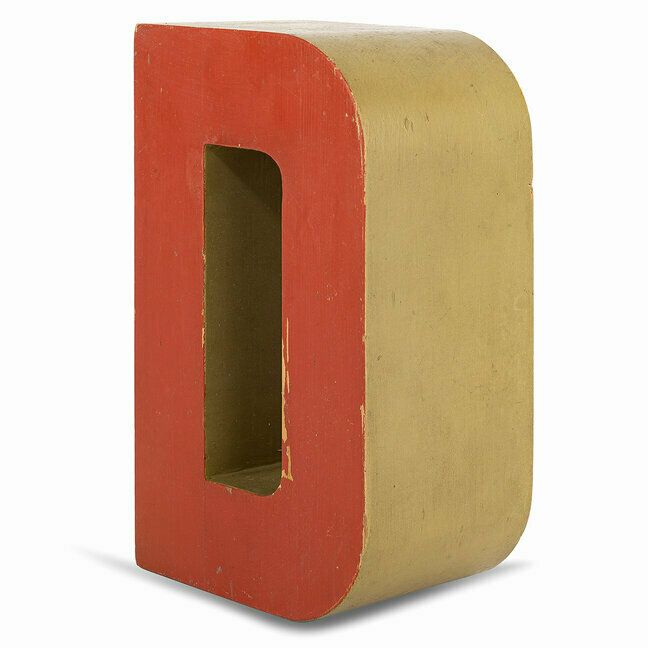 Wooden Letter "D", 1990s, Vintage photo furniture