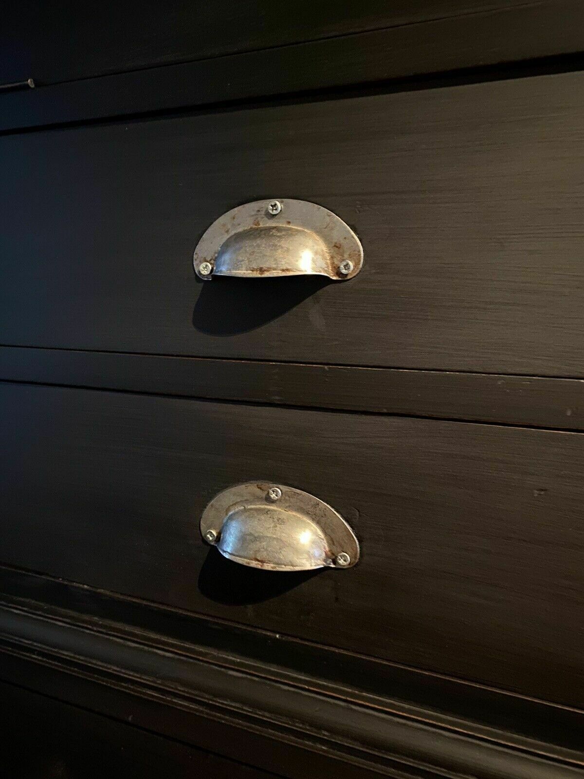photo furniture Vintage Repro Antique Style Mahogany Black Painted Chest On Chest Of Drawers