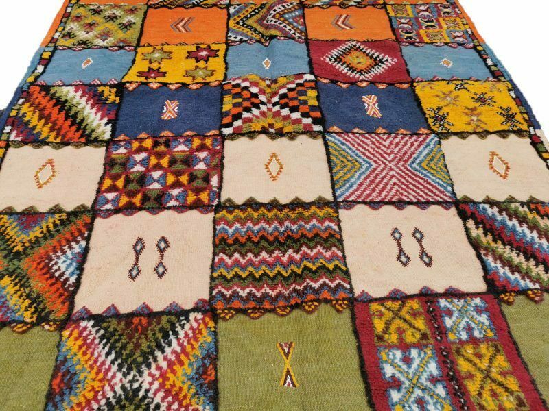 No Custom Fee/ Handmade Large Colourful Moroccan Berber Rug. Camel Wool Carpet 8.2×4.9 Ft photo vintage