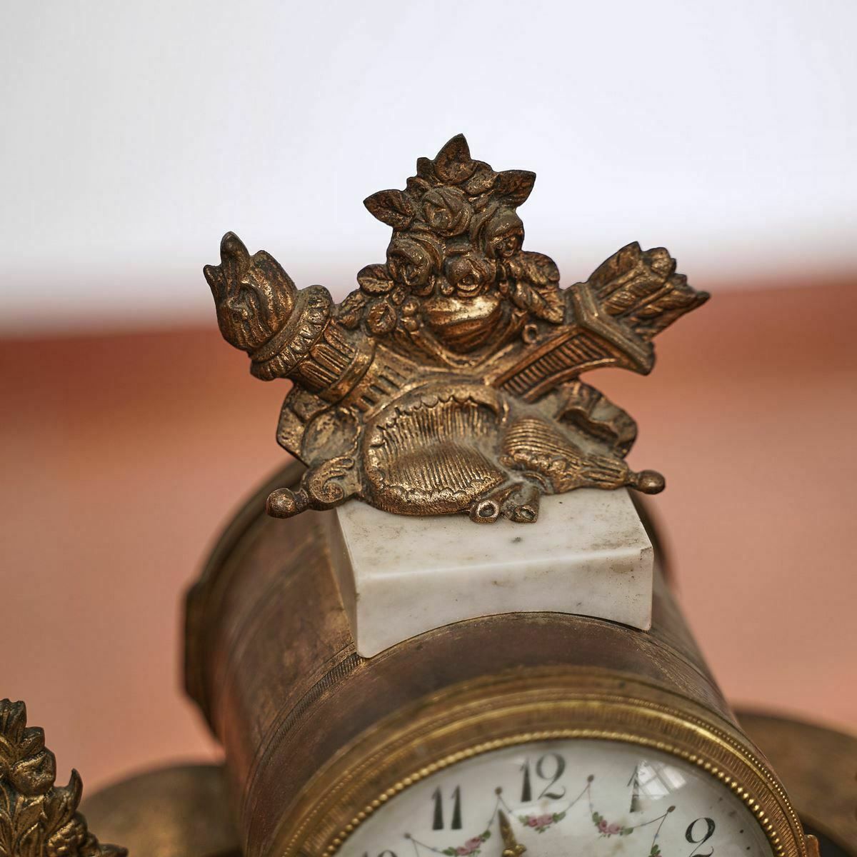 Napoleon III Table Clock Working Ceramic Dial photo 988.4159999999999
