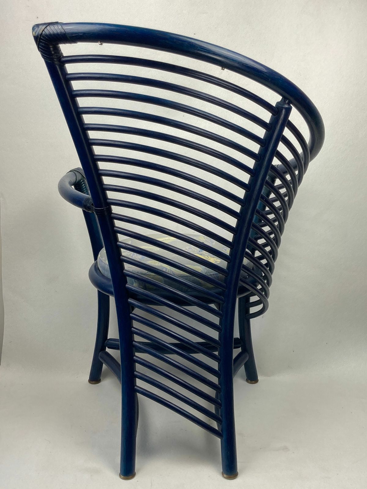 Set Of 4 Sculptural Rattan Bamboo Dining Chairs, Flechtatelier Schütz, Germany 1980s photo furniture