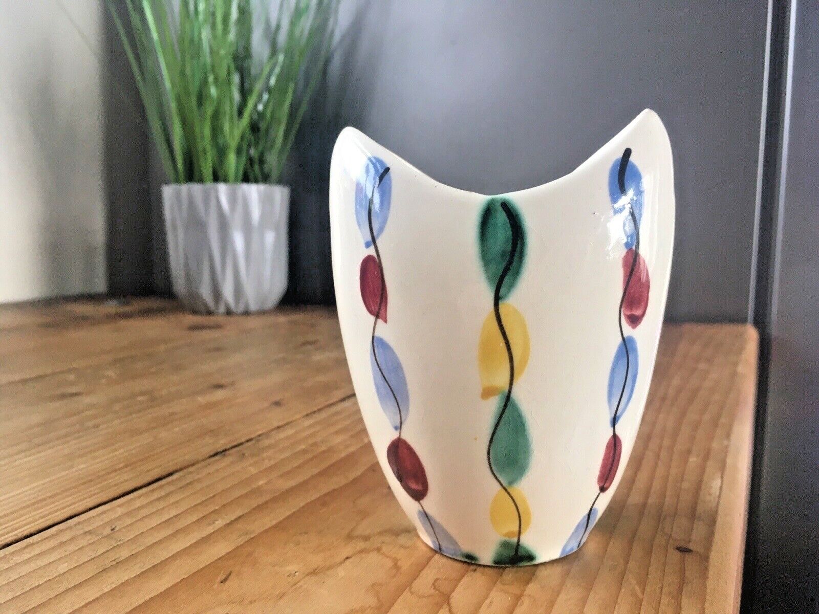 photo for sale Mid Century Italian Pottery Multicoloured Abstract Vase Fratelli Fanciullacci