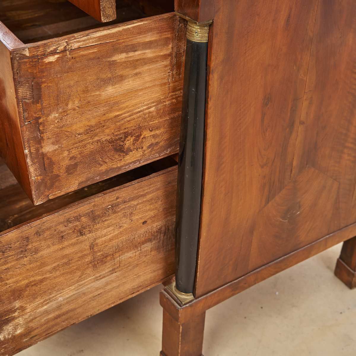 Emilian Empire Chest Of Walnut Slabed photo vintage