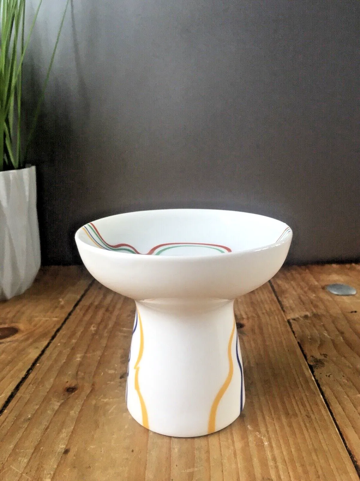 Retro 1981 Danish Royal Copenhagen Annual Candle Holder Striped Candlestick Mcm photo Lighting