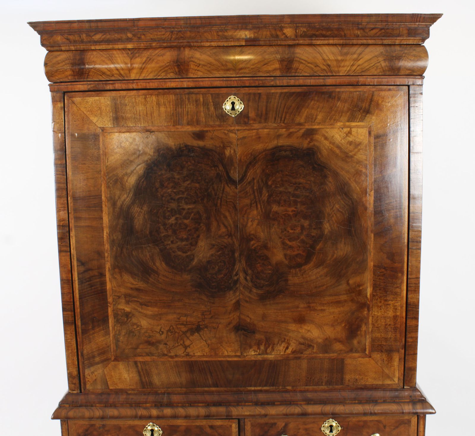 Antique Queen Anne Walnut Secretaire Chest / Escritoire, Circa 1710 18th C photo for sale