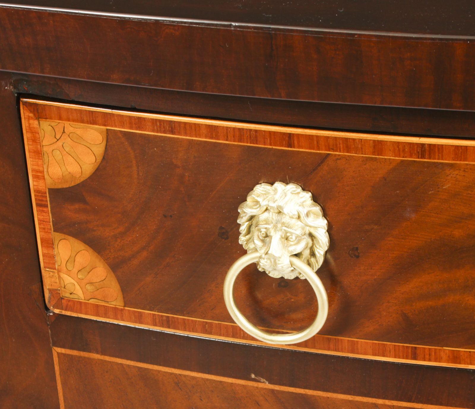 photo buy Antique George III Flame Mahogany Serpentine Sideboard 18th Century