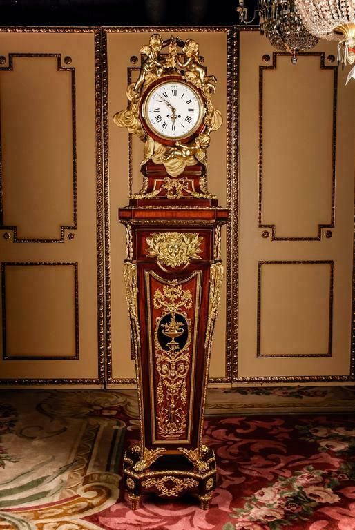 20th Century Louis XVI Style Museum Pedestal Clock After Jean Henri Riesener photo buy