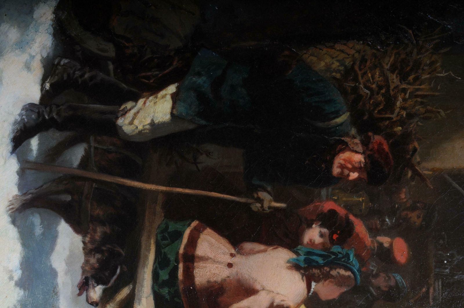 Oil Painting Ice Skating Of A Princess, Germany, 19th Century photo 7227.0