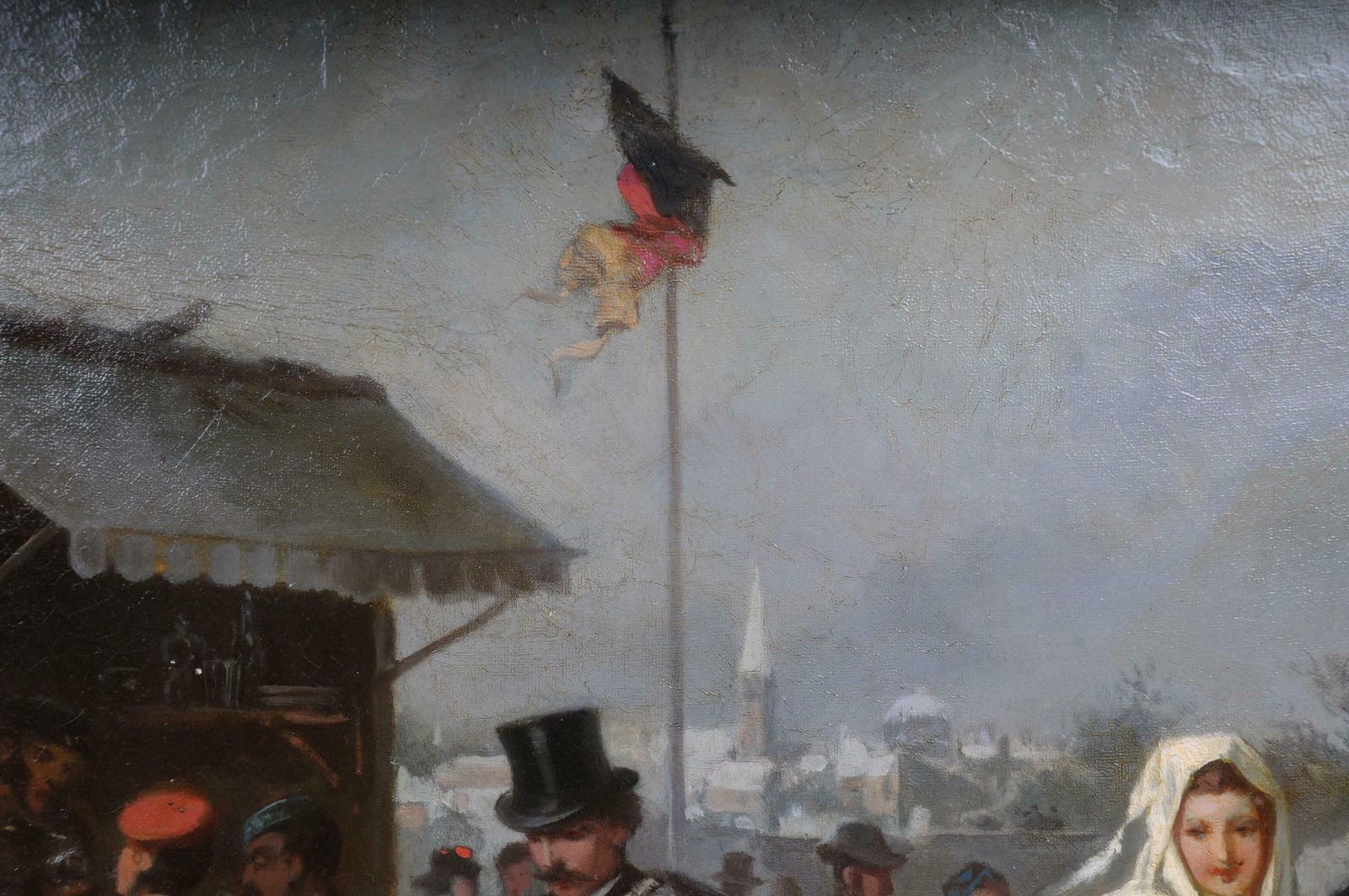 photo vinterior Oil Painting Ice Skating Of A Princess, Germany, 19th Century