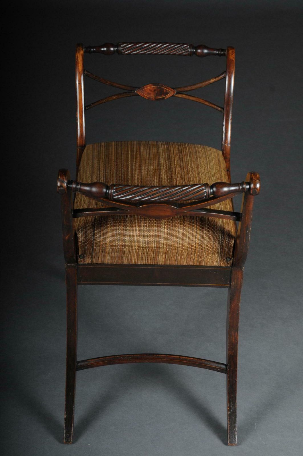 Antique Biedermeier Empire Gondola / Stool, Circa 1820, Horsehair photo 1697.0
