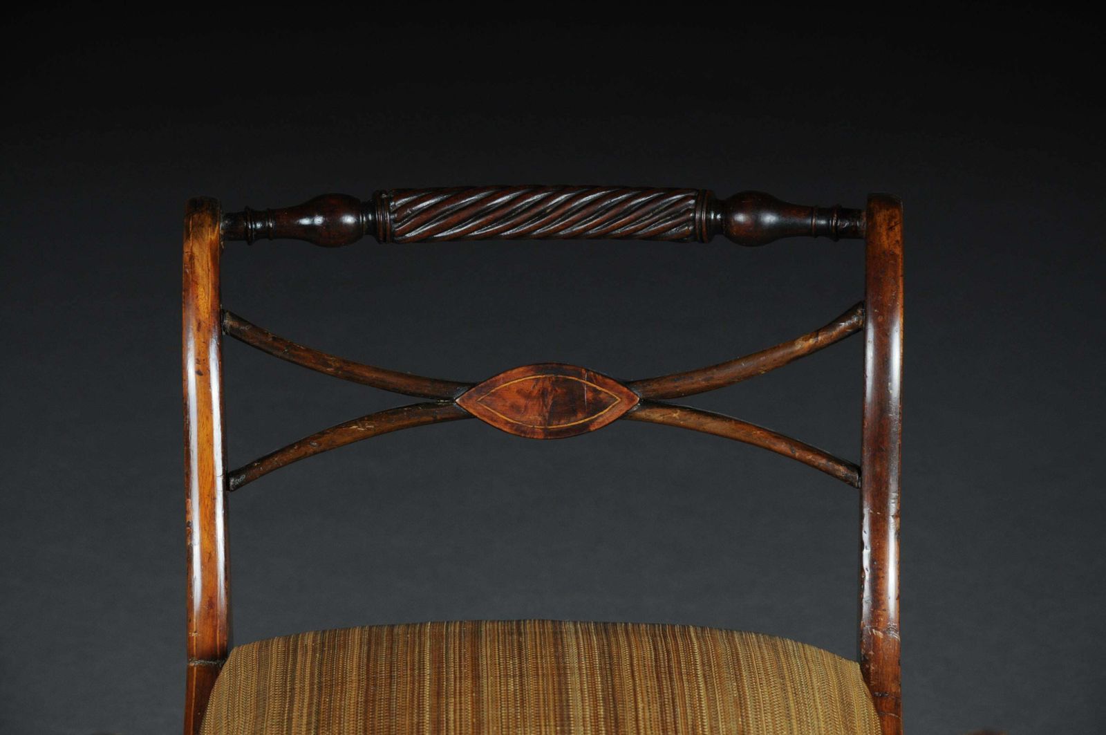 Antique Biedermeier Empire Gondola / Stool, Circa 1820, Horsehair photo vinterior