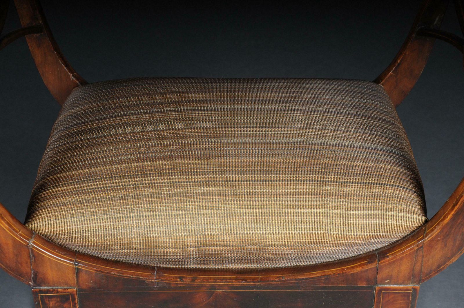 photo for sale Antique Biedermeier Empire Gondola / Stool, Circa 1820, Horsehair