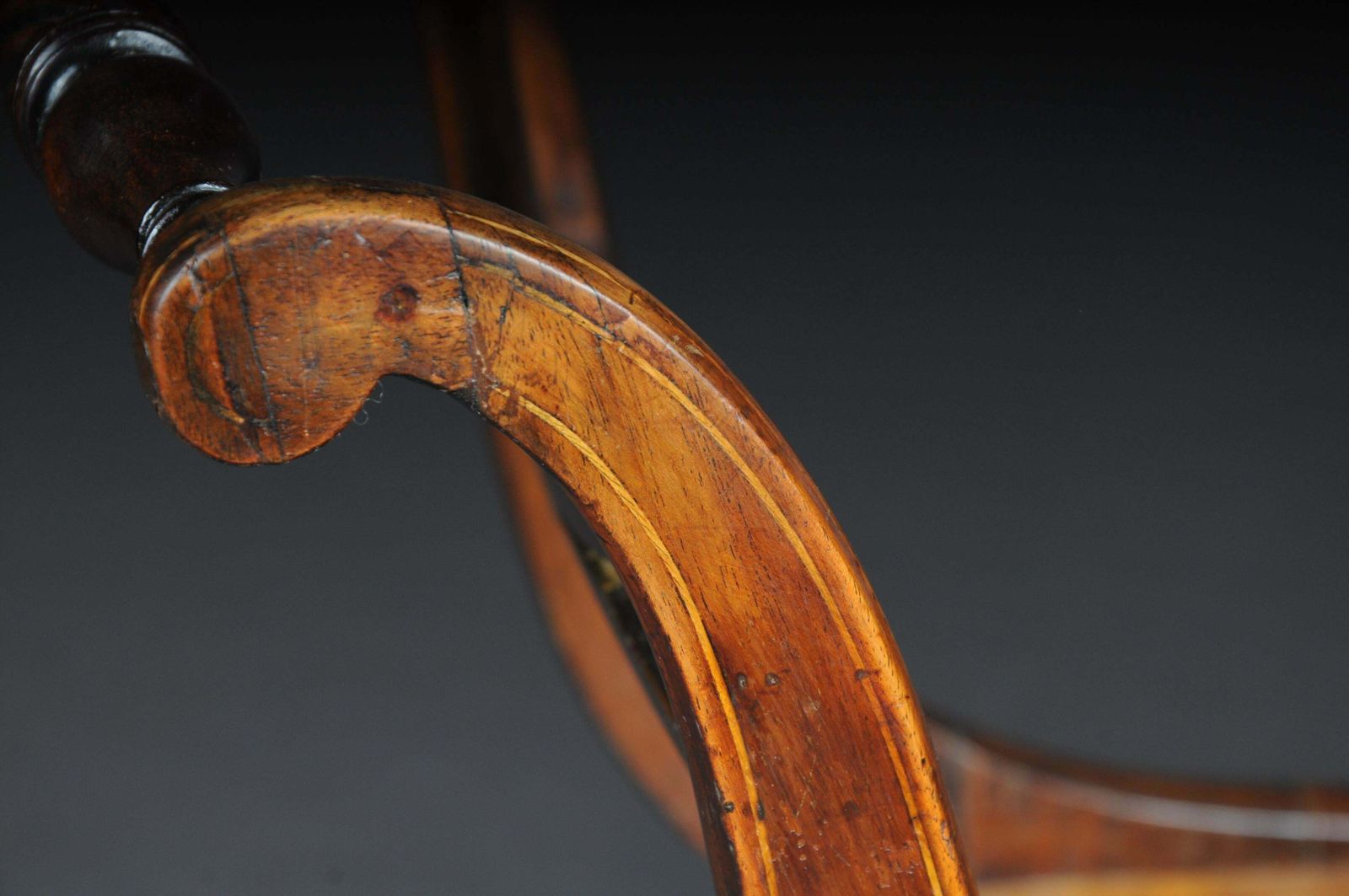 1697.0 Antique Biedermeier Empire Gondola / Stool, Circa 1820, Horsehair photo