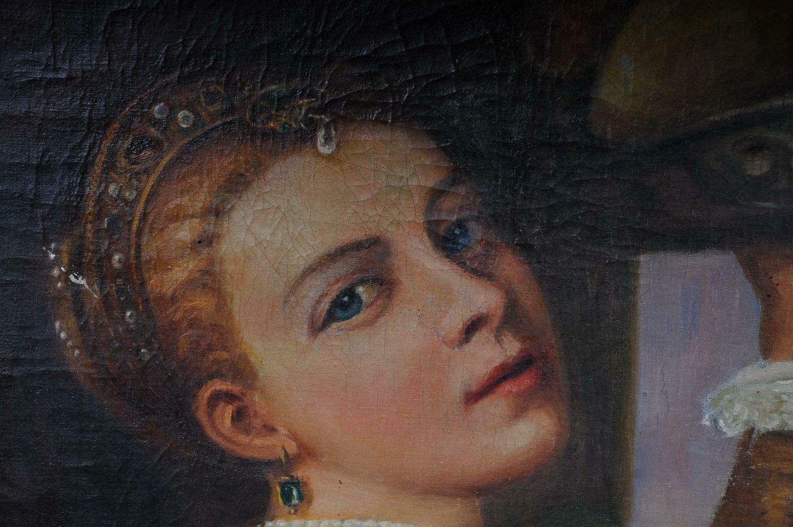 Oil Painting Lavina The Daughter Of Tizians Mon. F. W, Circa 1920 photo furniture
