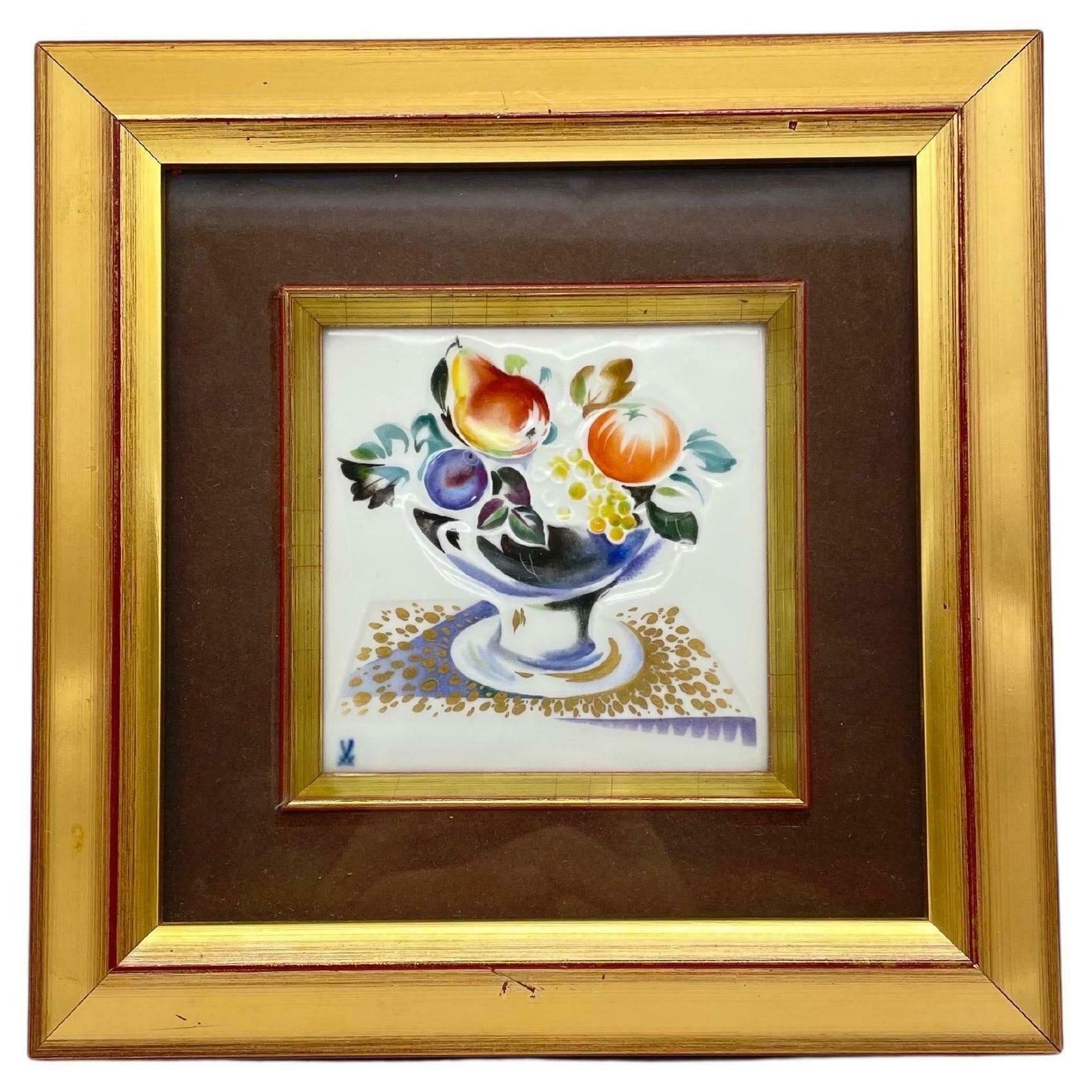Meissen Picture Plate/Relief Plate Fruit Painting, Professor Heinz Werner #2