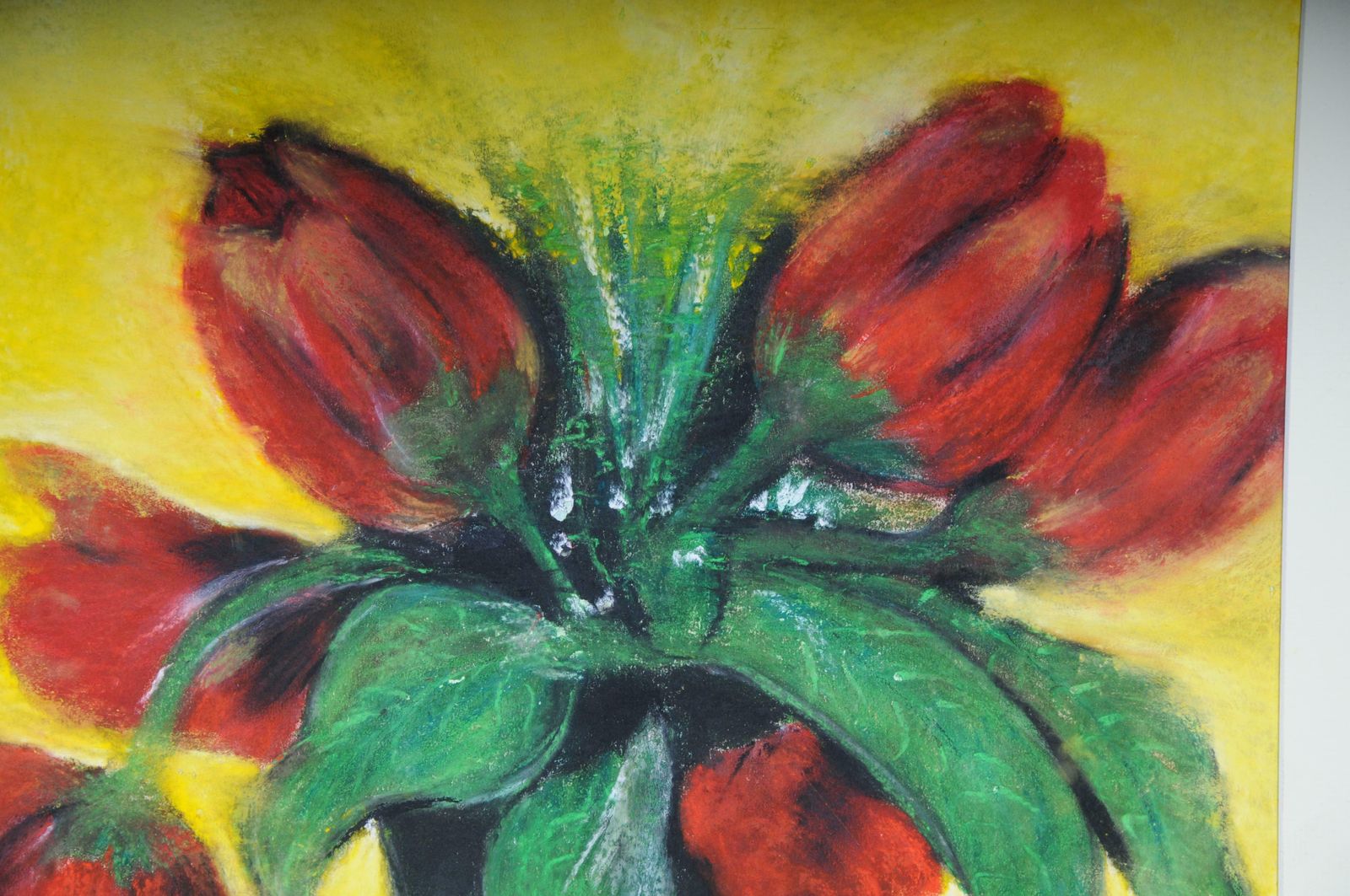 20th Century Tulips Still Life "Ephemeral Beauty) Pastel On Paper, Signed Ugur photo 808.0