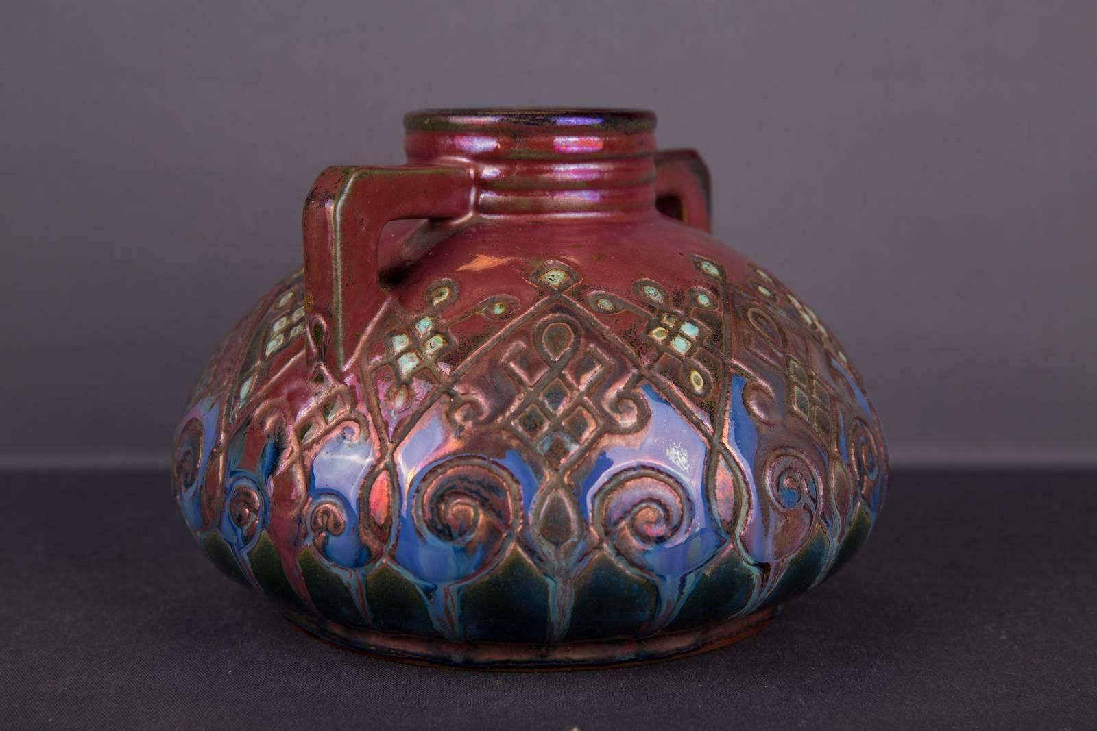 19th Century Art Nouveau Ceramic Vase photo 630.0