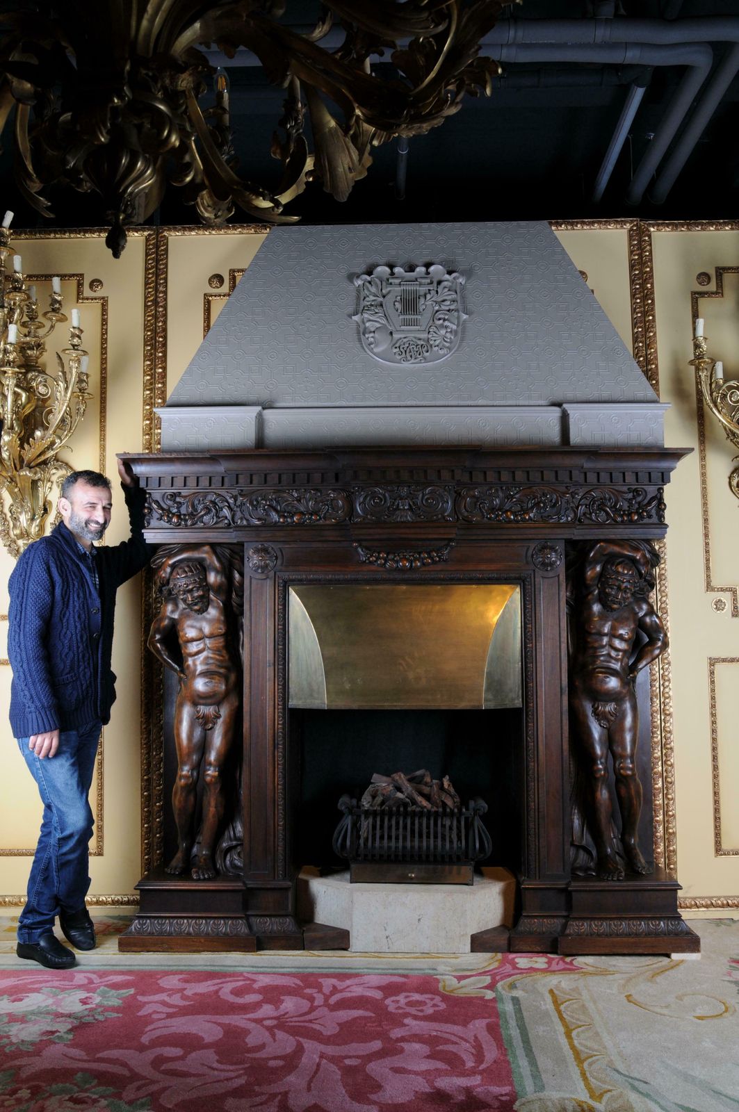 Monumental Figures Fireplace Neo Renaissance 19th Century Walnut photo furniture