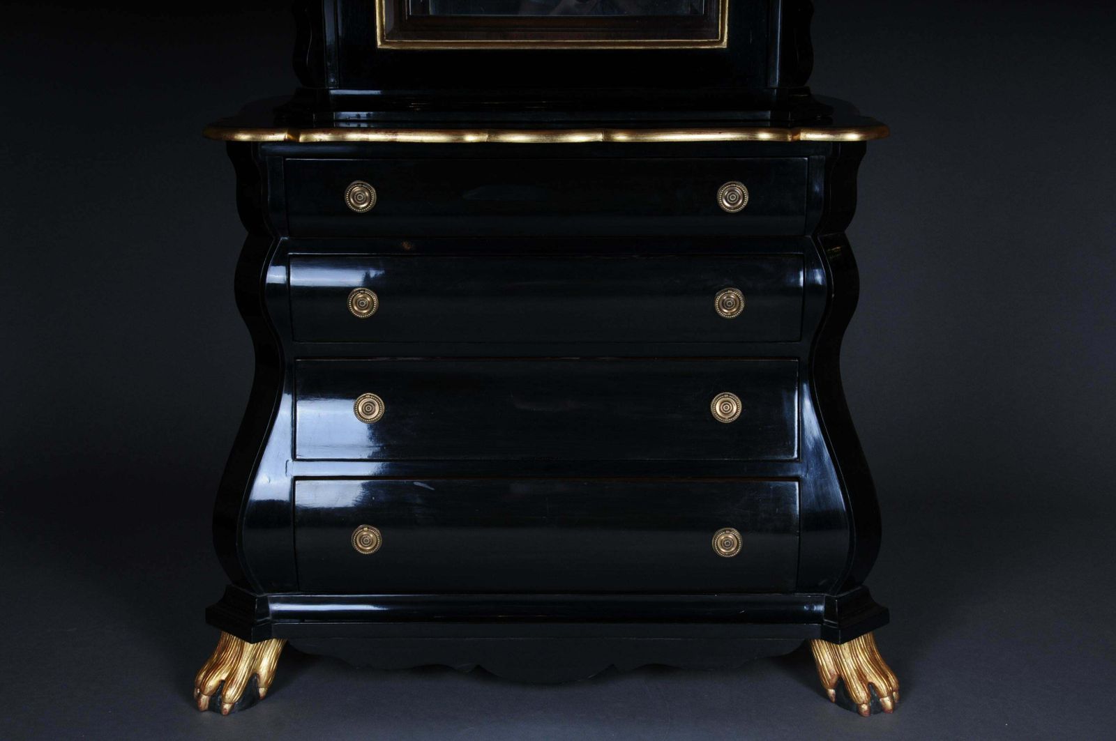 20th Century Baroque Style Designer Display Cabinet, Black / Gold photo 3032.0
