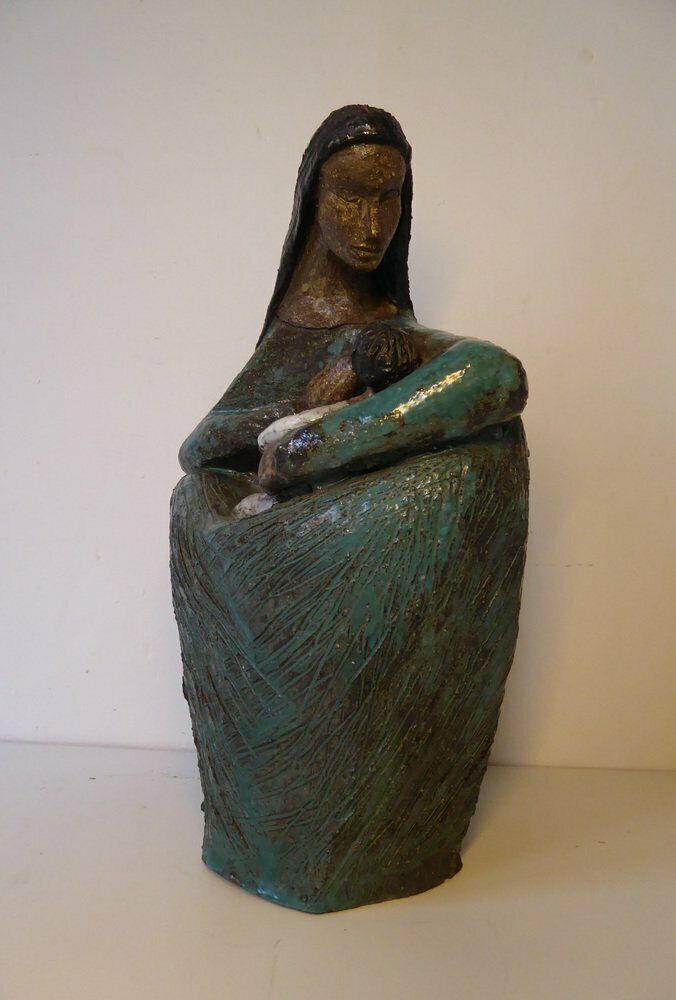 1056.48 Large Ceramic Art Sculpture By Odette Dijeux For Namur, Belgium, 1950s photo