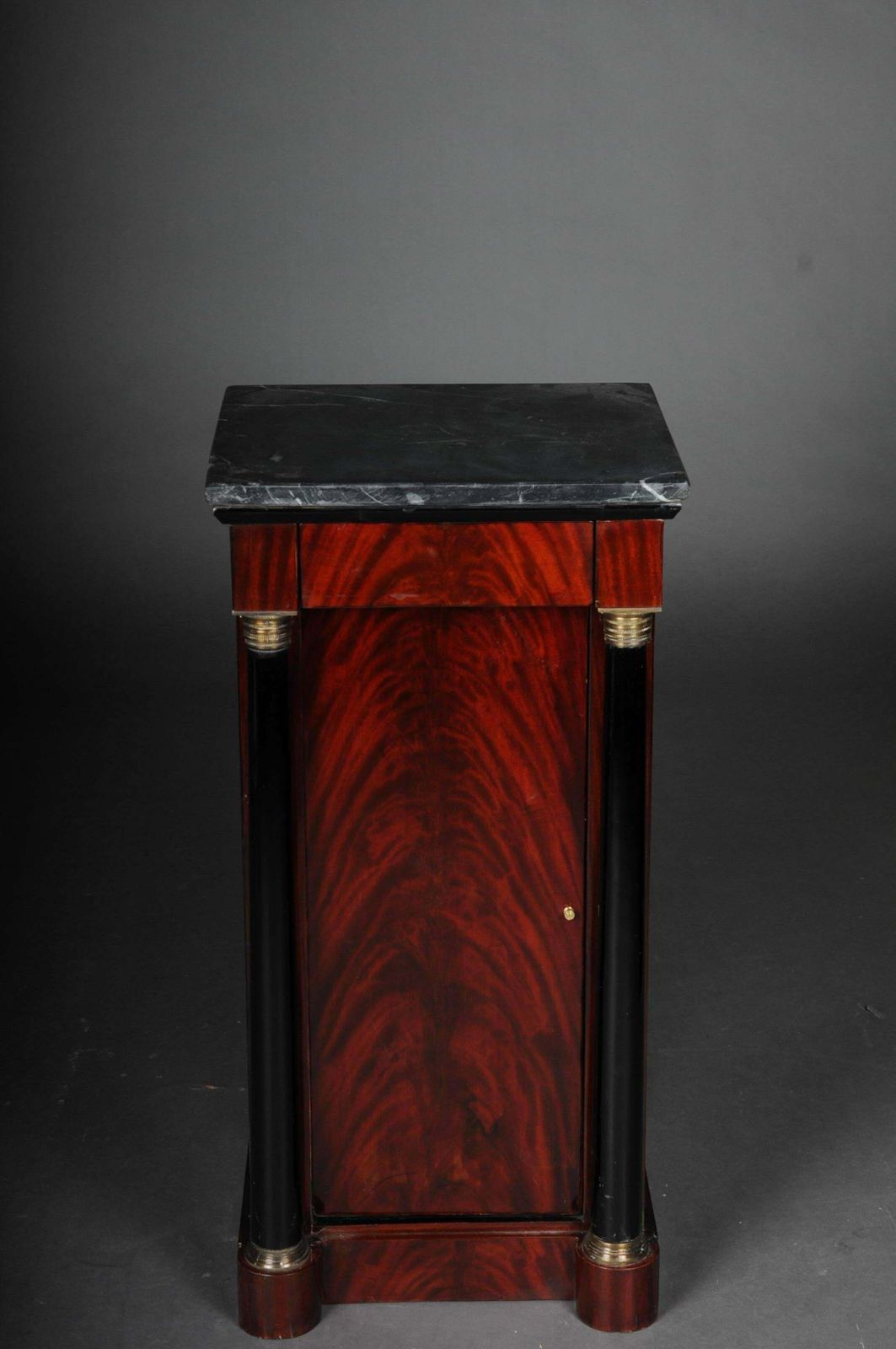 Classic Bedside Table, Side Table In Biedermeier, Mahogany, Left photo furniture