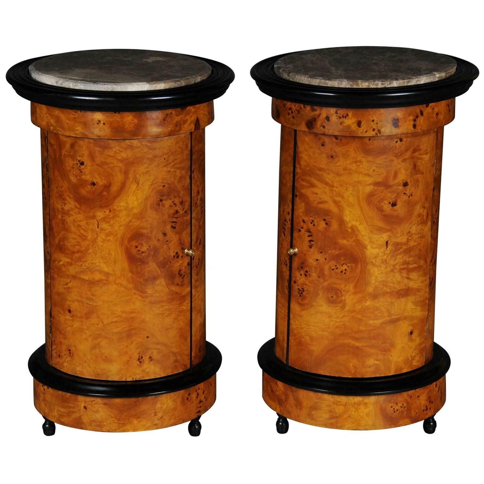 Tonneau, Bar Cabinet, Side Table In Biedermeier Maple Root photo furniture